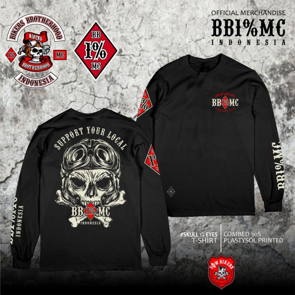 Tshirt Bikers Brotherhood Onepercent MC Indonesia Reguler