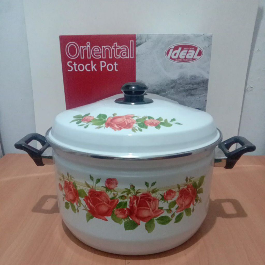Oriental Stock Pot 30cm / 10,5 Liter Porcelain enamel on steel Panci Jadul, Panci Rebus Herbal origi