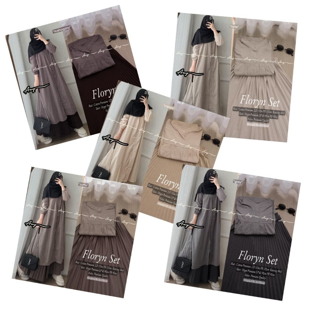 FLORYN ZOANA DILFA SIERA SET BY ANY STORE SET ROK RAYOM PREMIUM FULL FURING PLISKET LONG TUNIK COTTO
