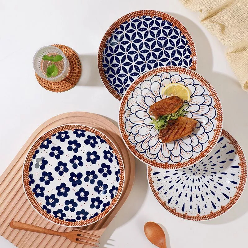 Nexxio Piring isi 1Pcs Keramik Vintage Set Premium Japaness Style / Piring Set Keramik Premium Peral