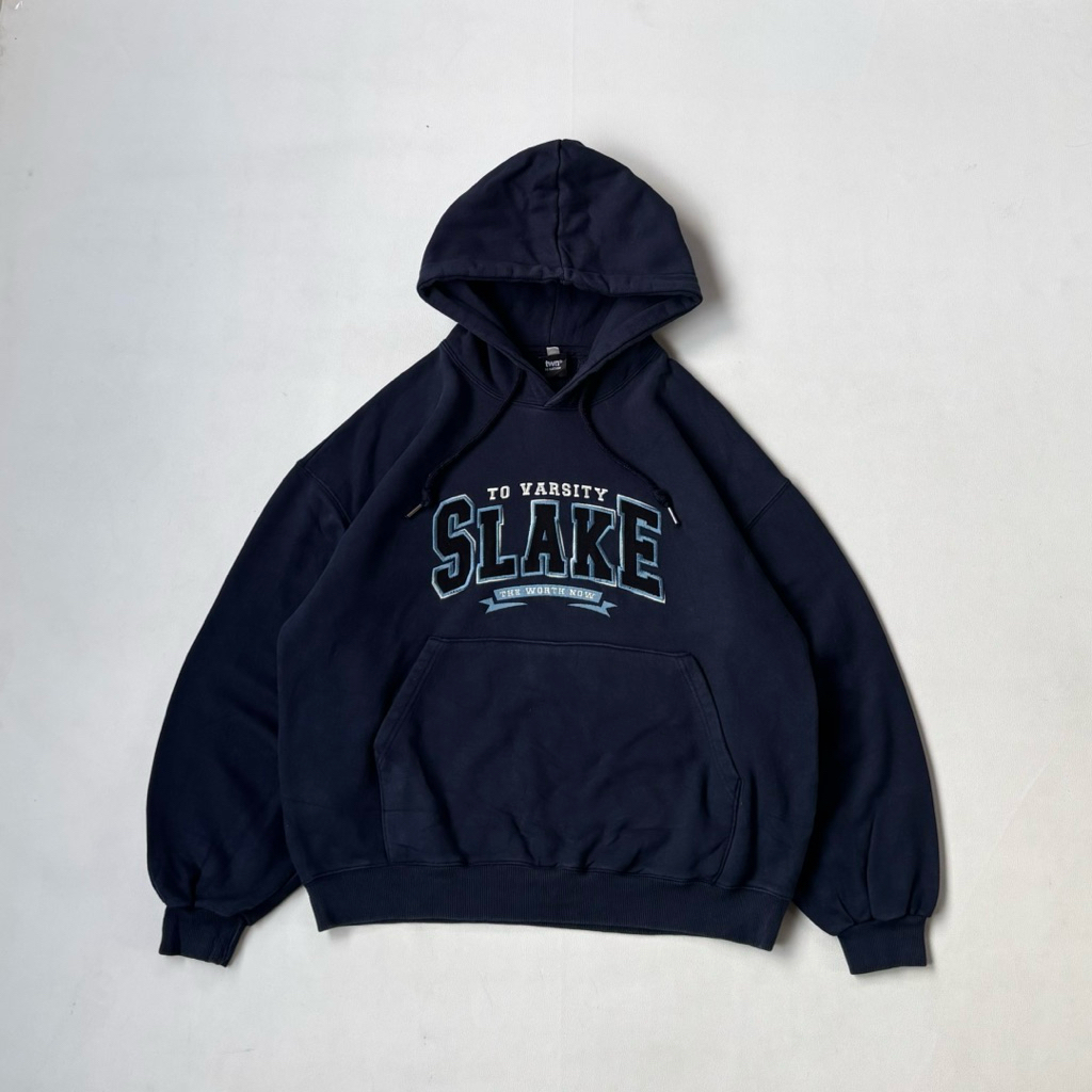 Slake The Worth Now Hoodie Logo Bordir Oversize