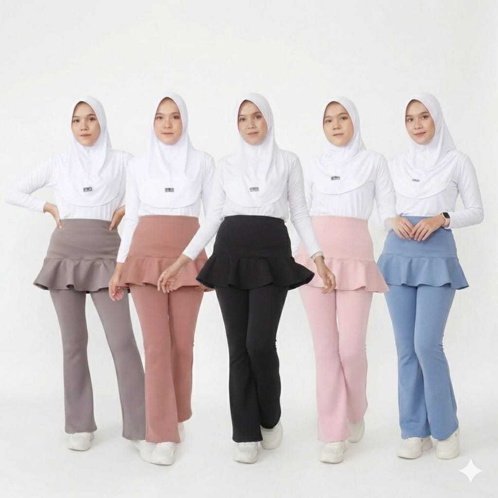 Celana Rok Cutbray Wanita Muslimah Olahraga OUTFIT Sporty Senam Lari Zumba Yoga Padel
