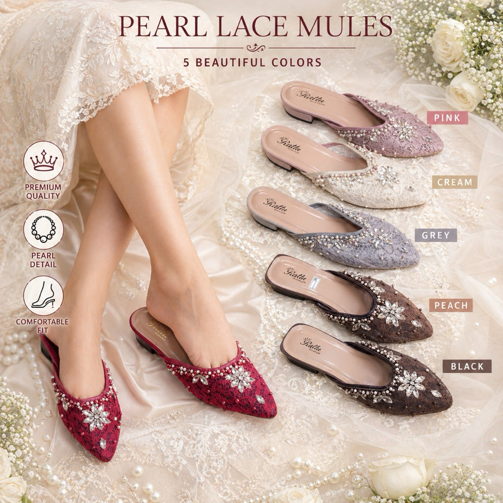 Selop Wanita Pesta Brukat Payet Marwaha Size 37-44 / Sandal Teplek Pengantin