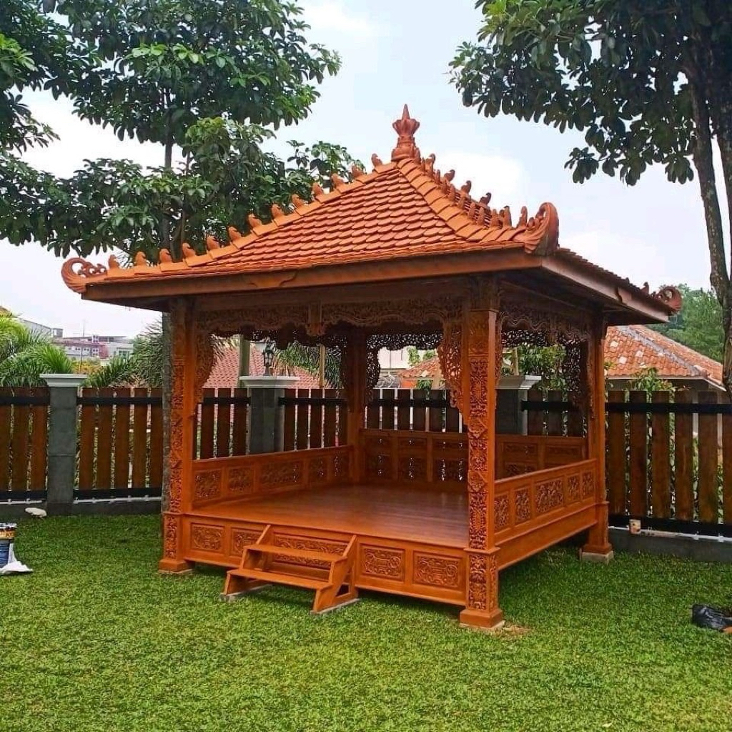 Gazebo Ukir Kayu Jati-Karya Jepara