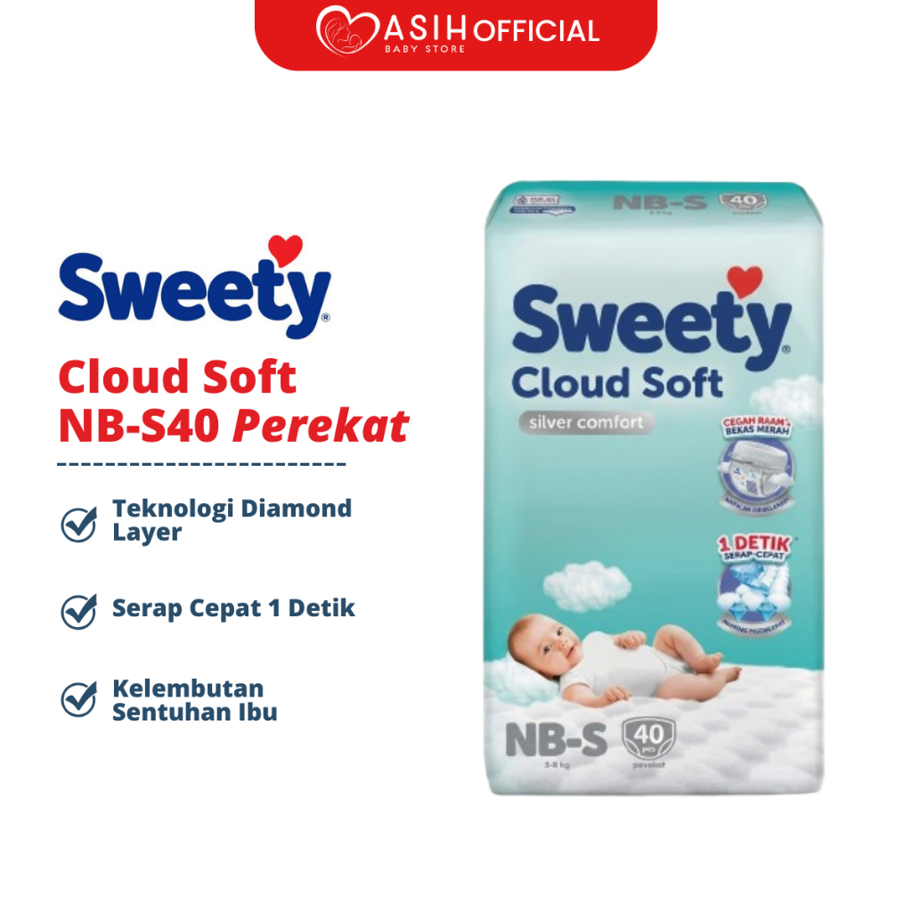 Popok Pempers New Born Sweety Silver Comfort S 20 40 - Pempes Bayi Baru Lahir