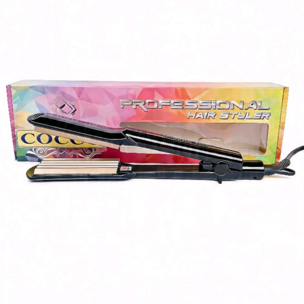Cocco Catok Catokan Baba Genteng Gerigi Zigzag Zig Zag Hair Crimper Waver Iron Alat Peralatan Stylin