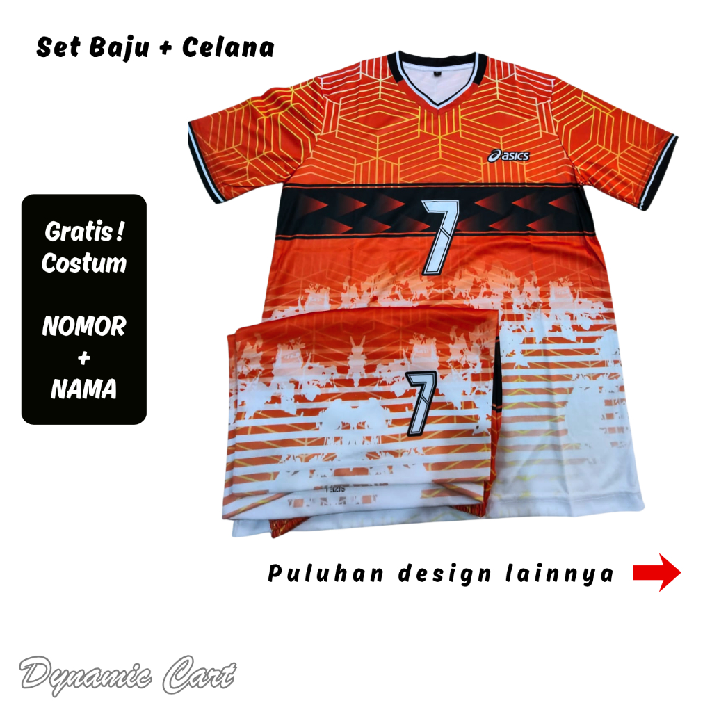 Jersey Voli Full Printing Lusinan Grosir 1 Set Baju Celana Pria Wanita Costum