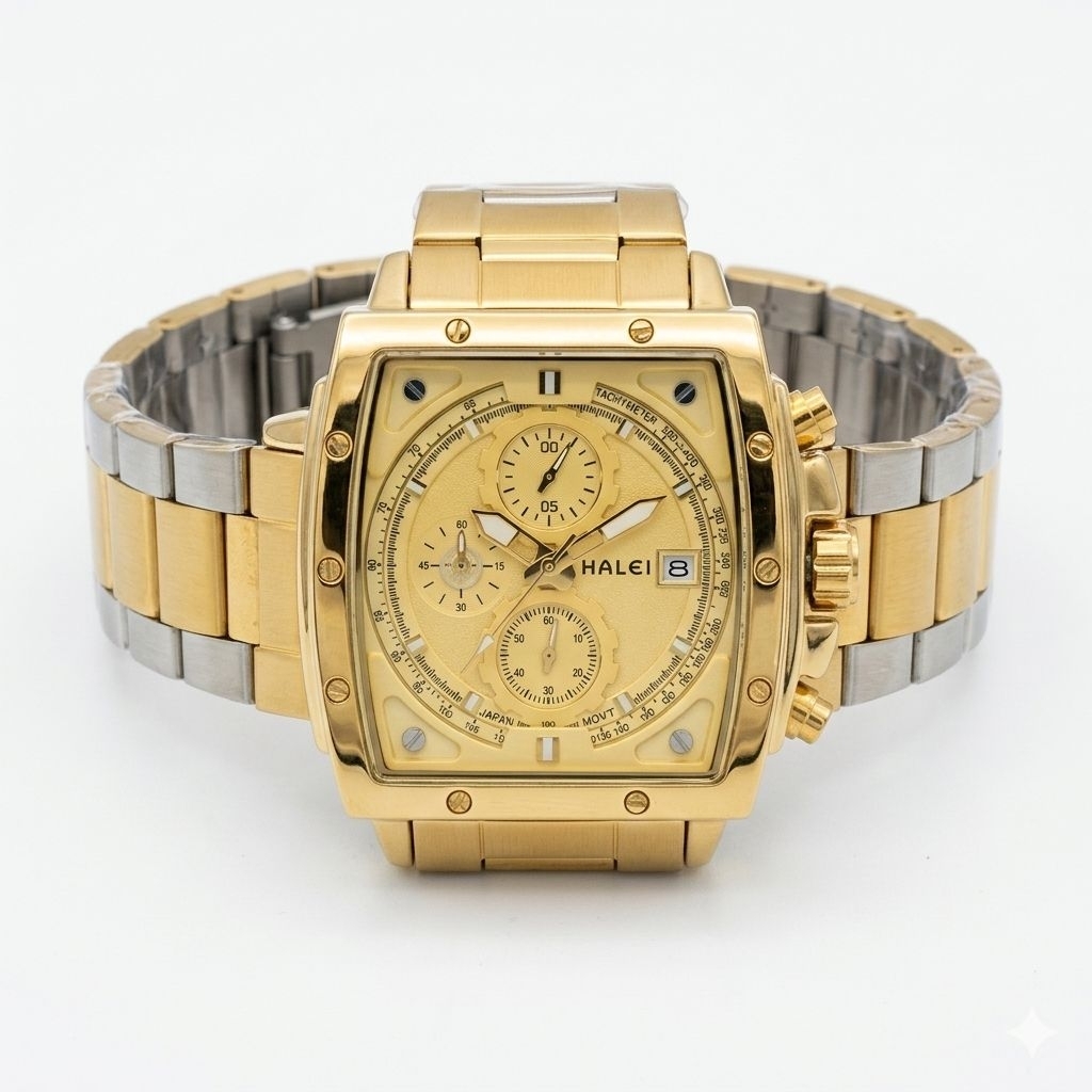 Jam Tangan Halei 9003 Rantai Gold
