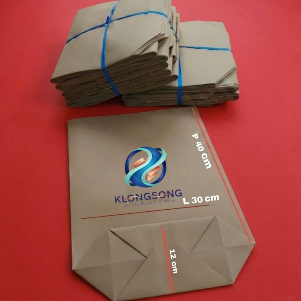 Klongsong Kertas Sak Semen Jumbo ukuran 30 x 40 1.Lembar Kantong Bungkus Burung Dara Merpati Beras B