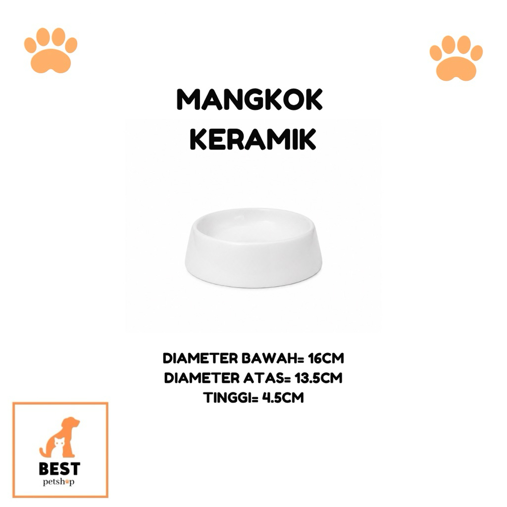 mangkok keramik tempat makan kucing anjing