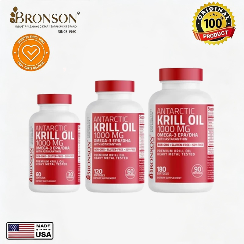 Bronson Antarctic Krill Oil 1000MG Omega-3 EPA/DHA Astaxanthin