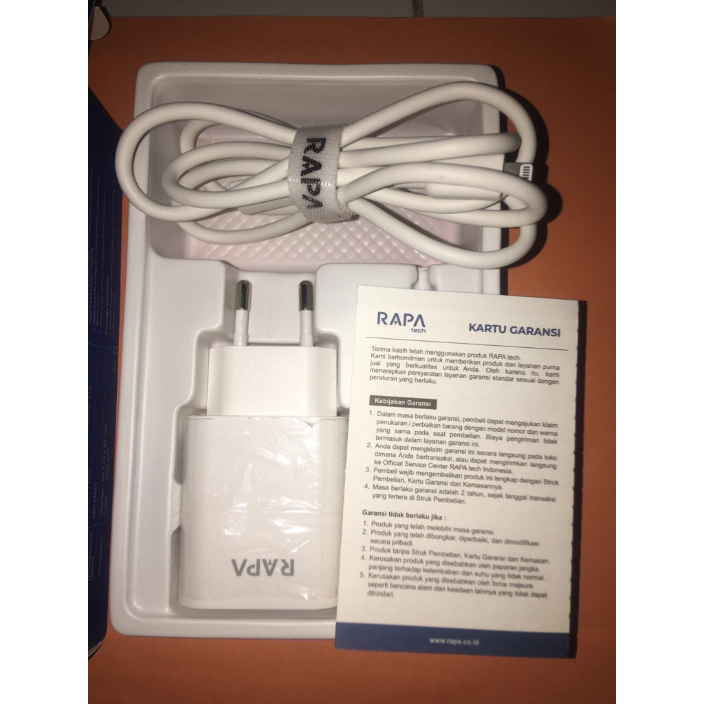 Preloved Fullset Charger iPhone Type C to Lightning 20 Watt (second like new) | Charger RAPA TECH or
