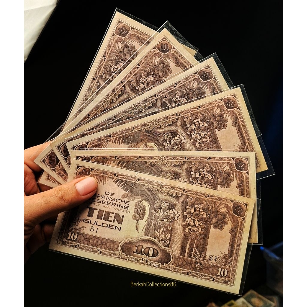 bukan asli uang 10 gulden tien djr penjajahan jepang fake