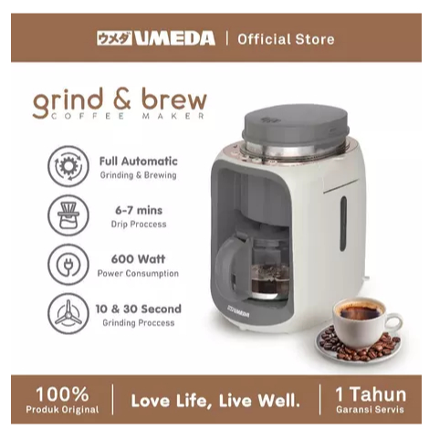 Umeda Grind & Brew Mesin Kopi Otomatis 2in1 / Coffee Grinder / Coffee Maker / Drip Coffee