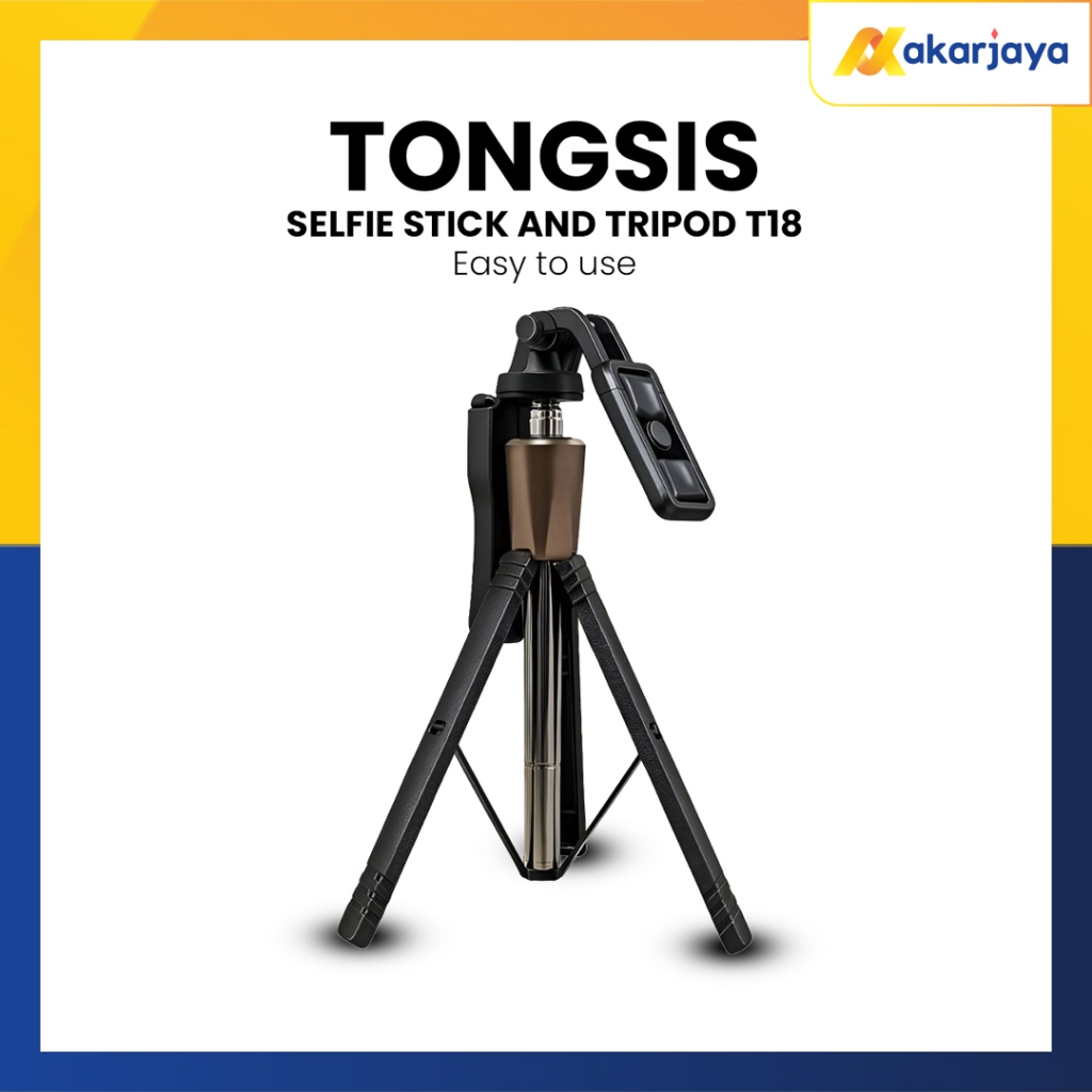 Tripod Tongsis Bluetooth T18 Tripod Selfie Stick 180CM Remote Shutter Bluetooth 360 Derajat