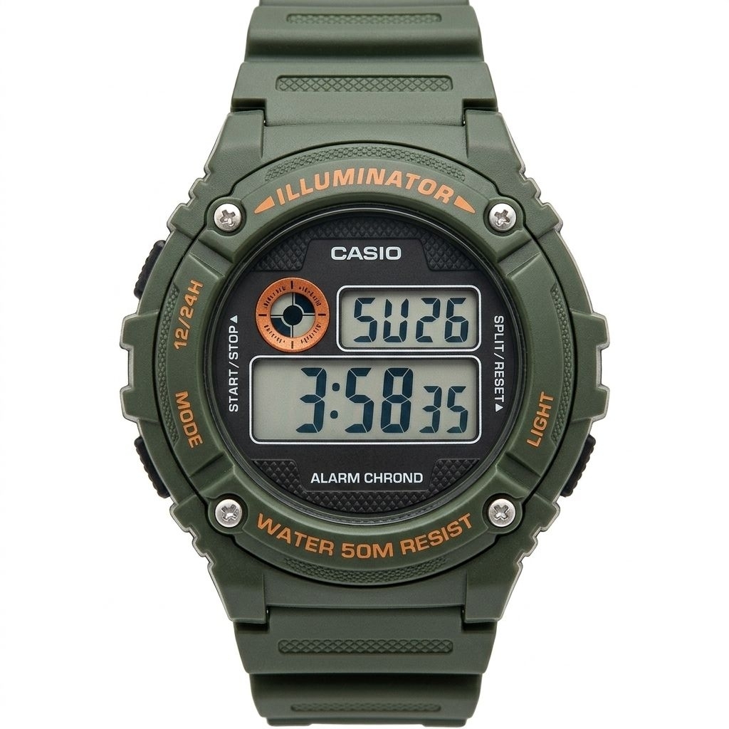 Jam Tangan Casio W-218H Warna Hijau