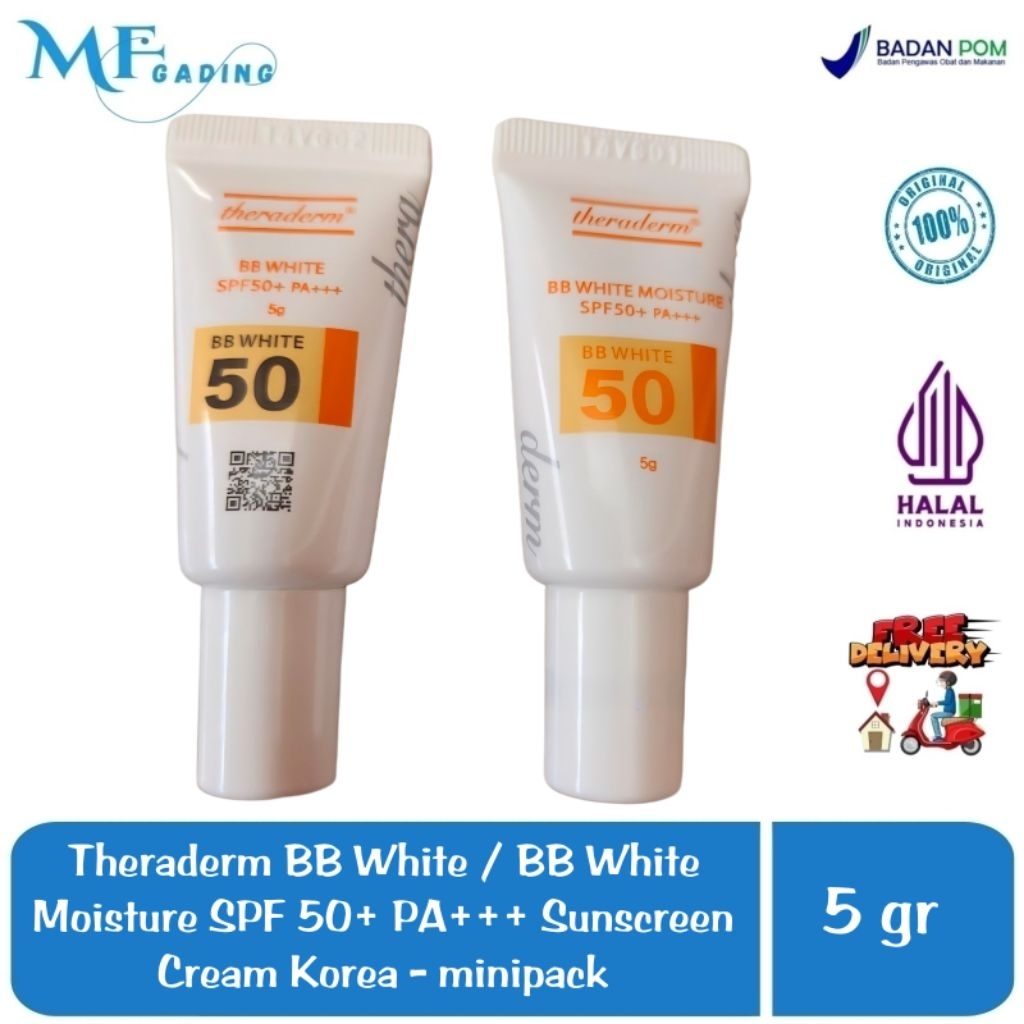 Theraderm BB White / BB White Moisture SPF 50+ PA+++ Mini Travel Pack 5 gr - sunscreen / BB krim pem