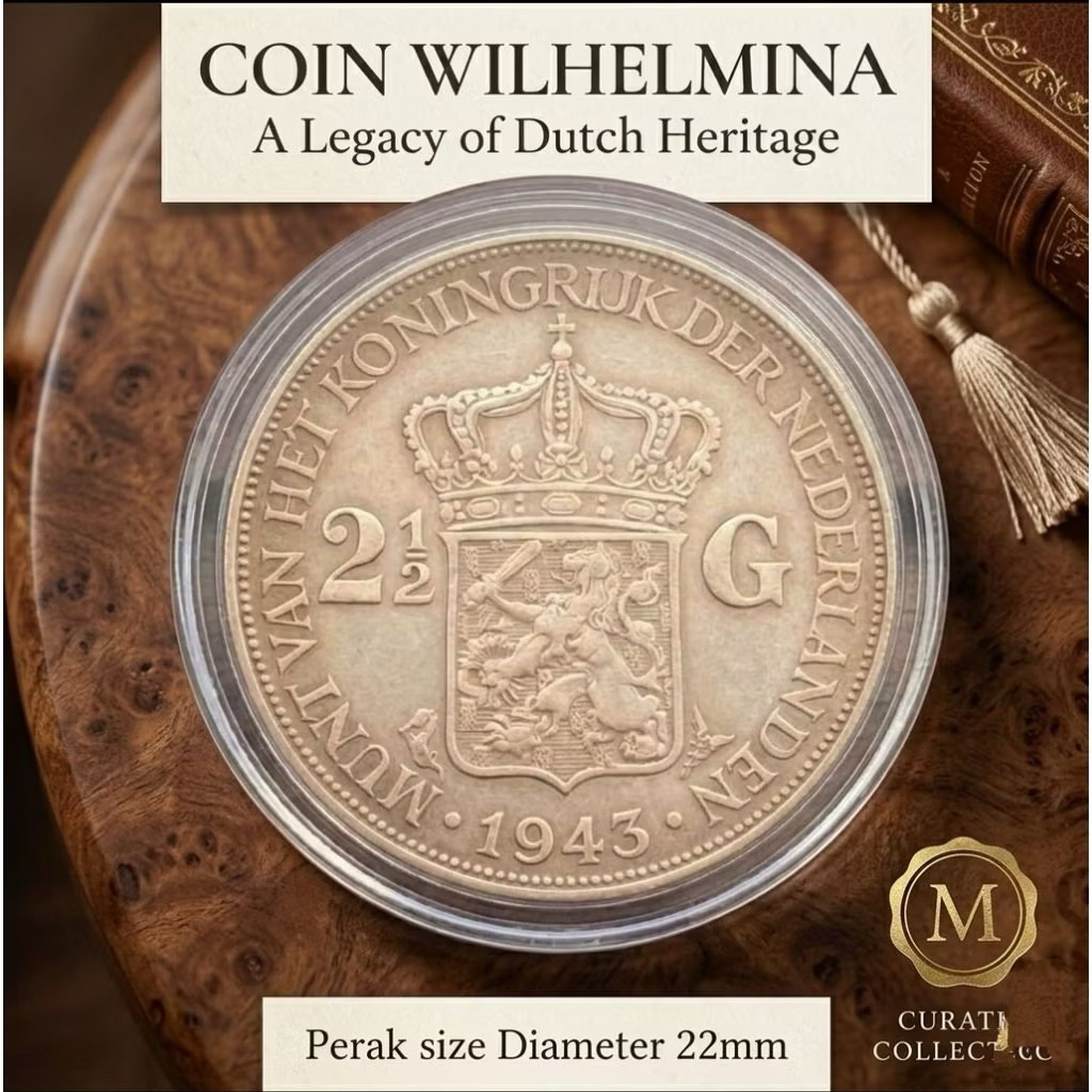 Koin Perak Silver Kuno Koin Wilhelmina Nederland 2 1/2G Tahun 1930 ,1933 1940 ,1943Best Produk Kolek