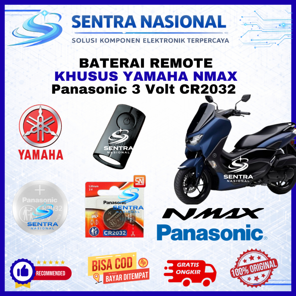 BATERAI REMOTE YAMAHA NMAX ORIGINAL PANASONIC CR2032 | BATTERY REMOTE NMAX YAMAHA KUALITAS BAGUS| BA