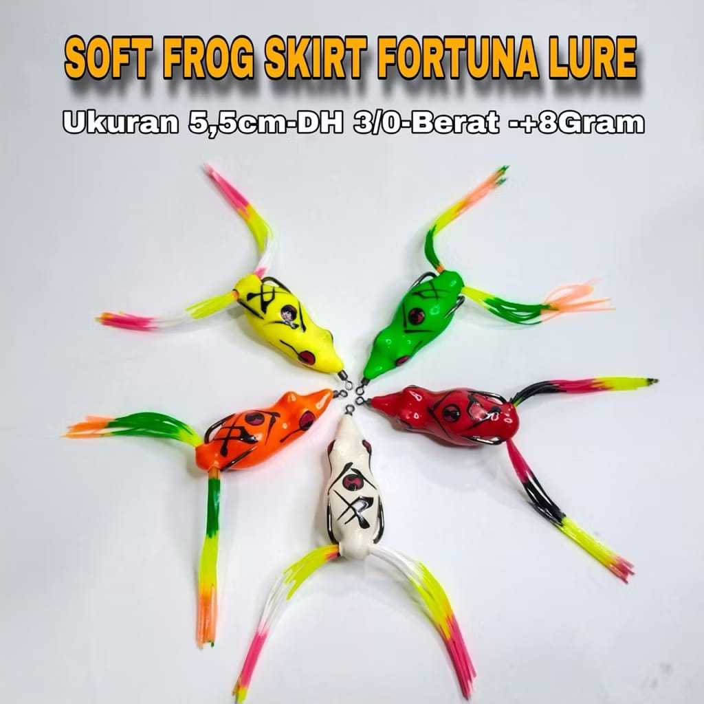 UMPAN CASTING SOFT FROG SKIRT TIMAH COR FORTUNA LURE UKURAN 5,5 cm ,BERAT 8GRAM