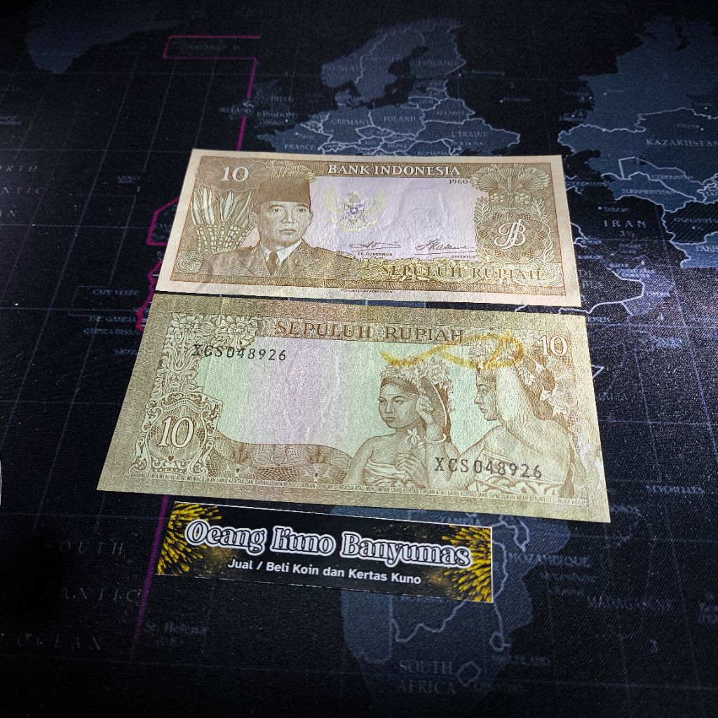 Koleksi 10 Rupiah Sukarno 1960 Original Gress Mulus Baru