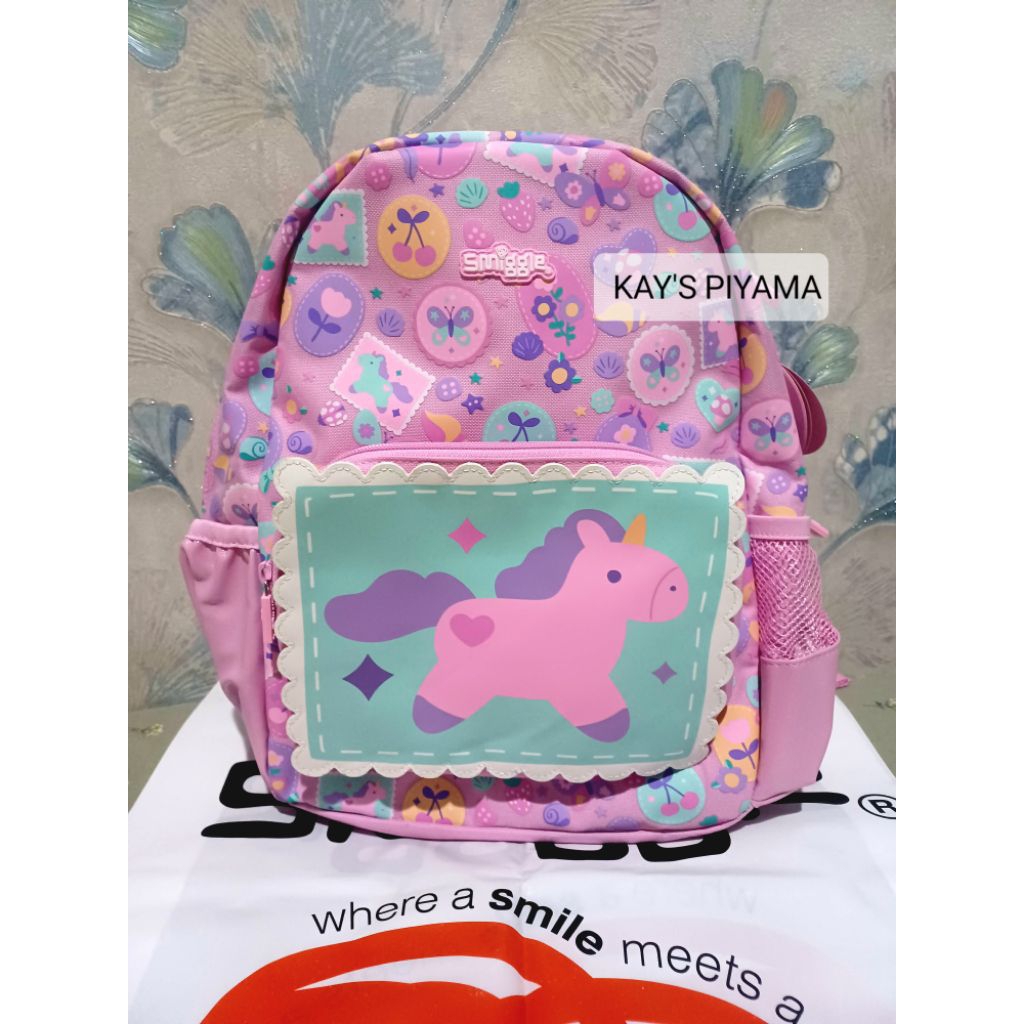 SMIGGLE HOODIE BACKPACK LITTLE JOURNEY UNICORN ORI STORE
