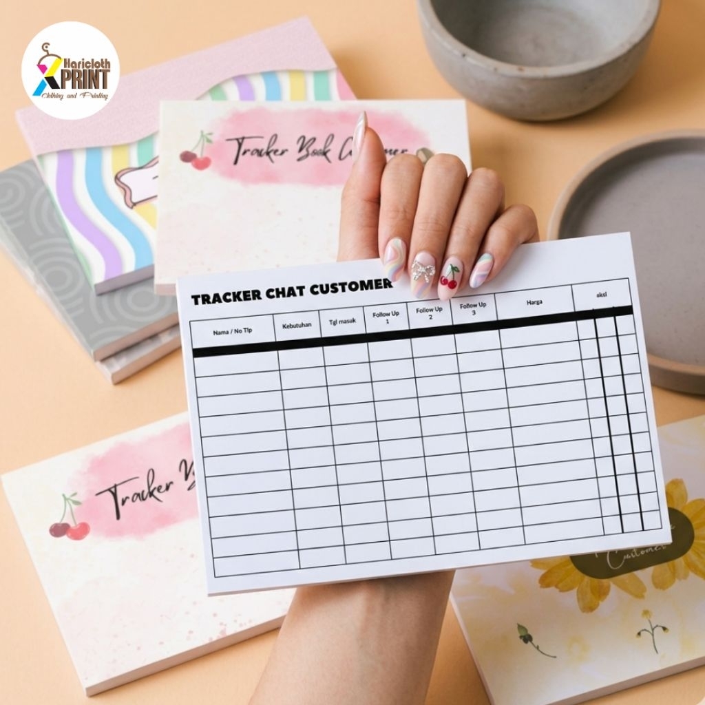 Buku Tracker Chat Customer A6 40 Halaman - Orderan & Database Organizer - Haricloth Print Buku Catat