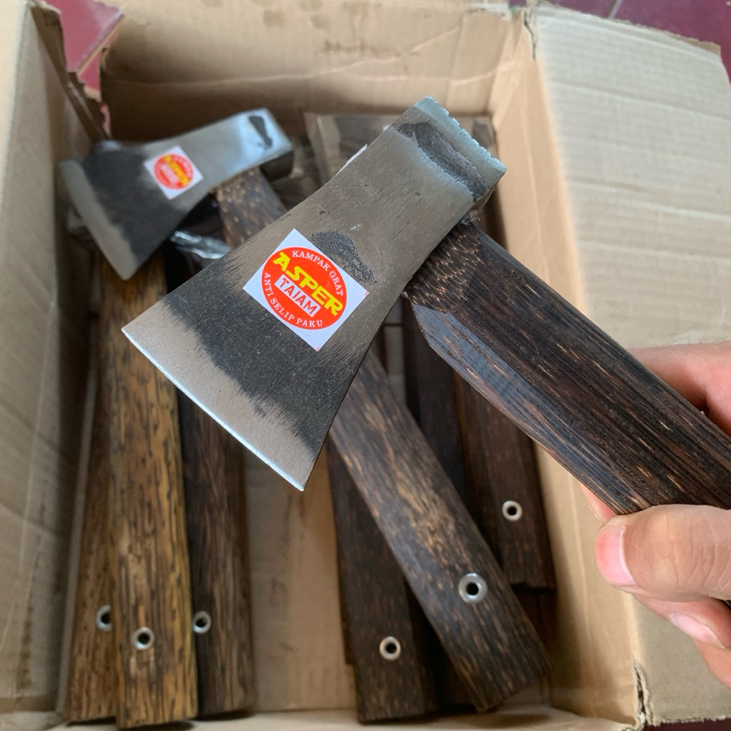 Kampak Asper Besar gagang kayu aren/baja per