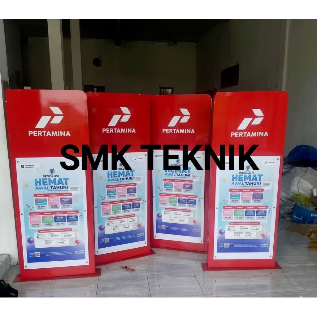 TOTEM PAPAN IKLAN TFS PROMOSI SPBU BAHAN HOLLOW 4x4 GALVANIS /AKRILIK ORIGINAL PROMOTION SPACE ACP P
