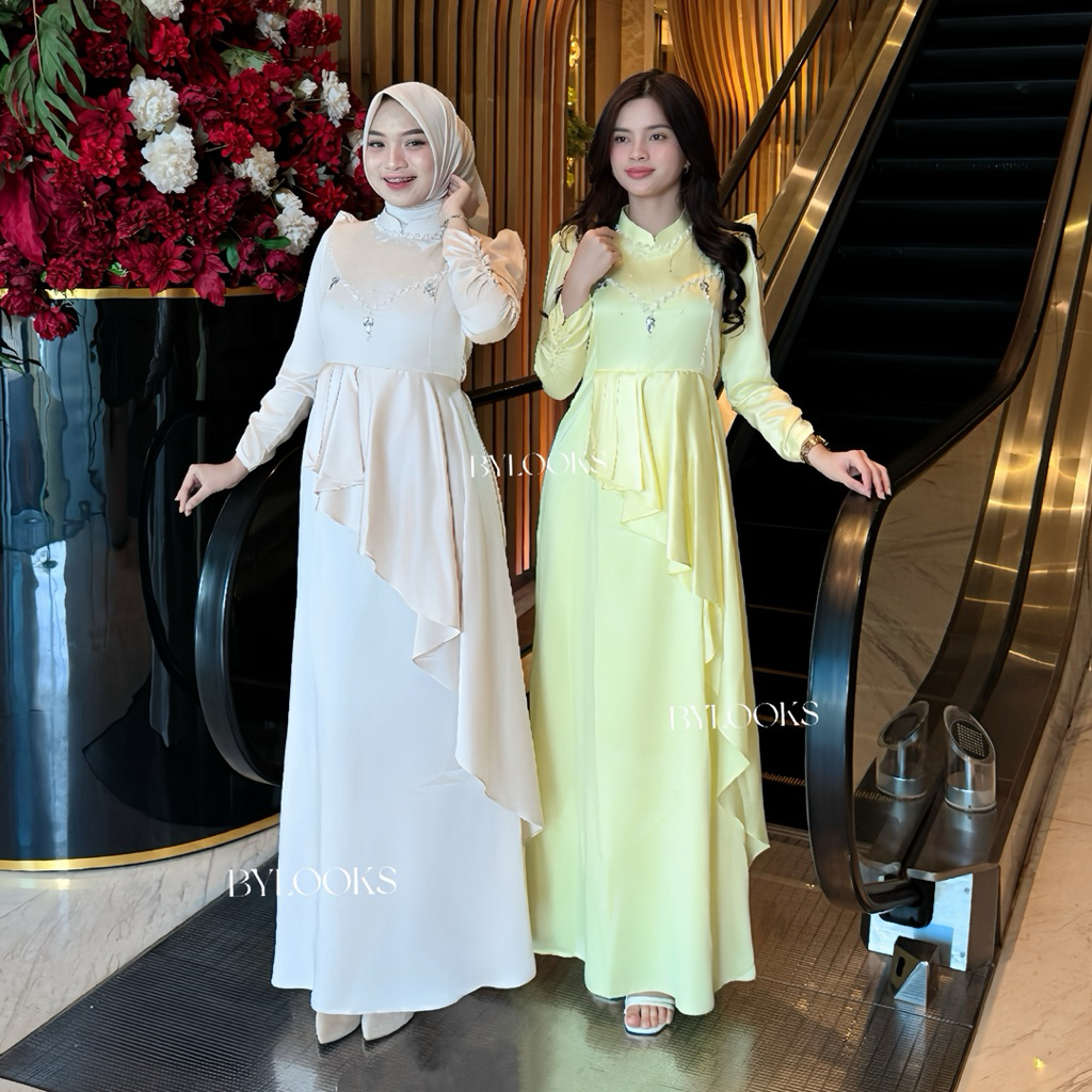 Celline Slimfit Dress - Dress baju kondangan pesta slimfit dress satin mermress viral pesta / kondan