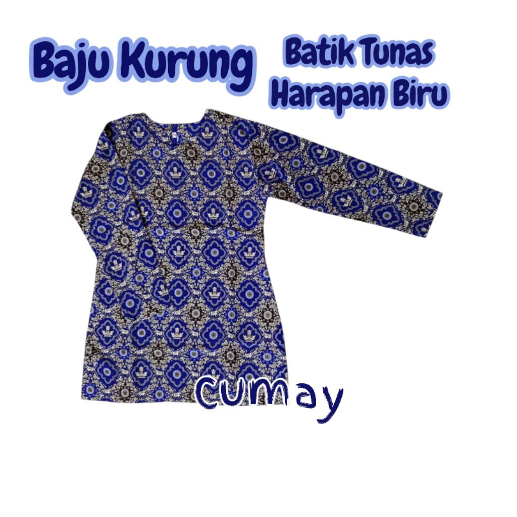 Baju Kurung Batik Biru SD Nasional Tunas Harapan Warna Biru Seragam Sekolah