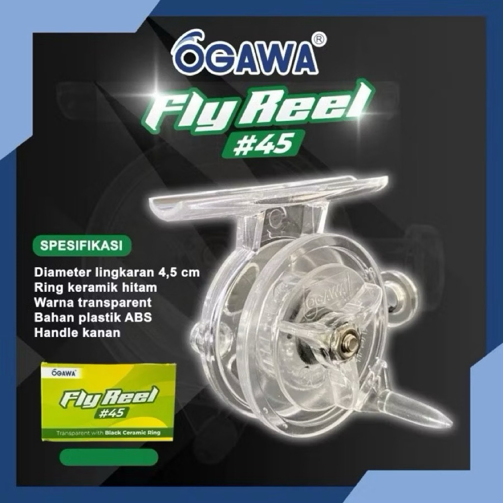 Tokos Ogawa Fly Reel 45 Transparan Gulungan Tegek