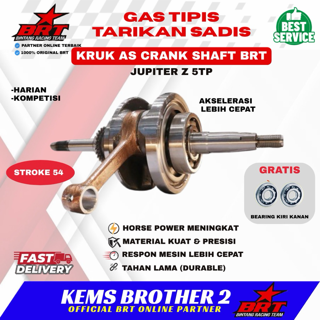 KRUK AS SUPER CRANK SHAFT BRT JUPITER Z JEPANG FREE BERING KRUK AS ORIGINAL BRT