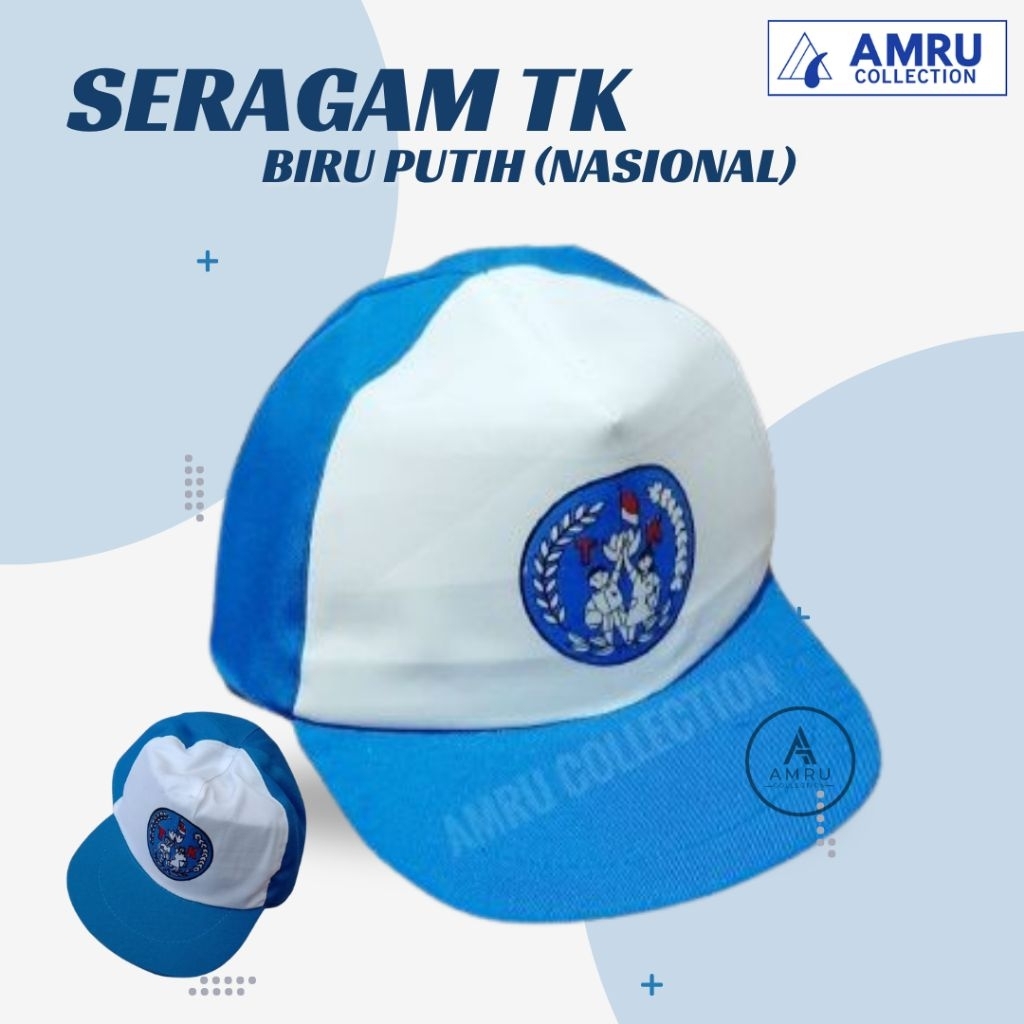 Topi TK nasional biru putih