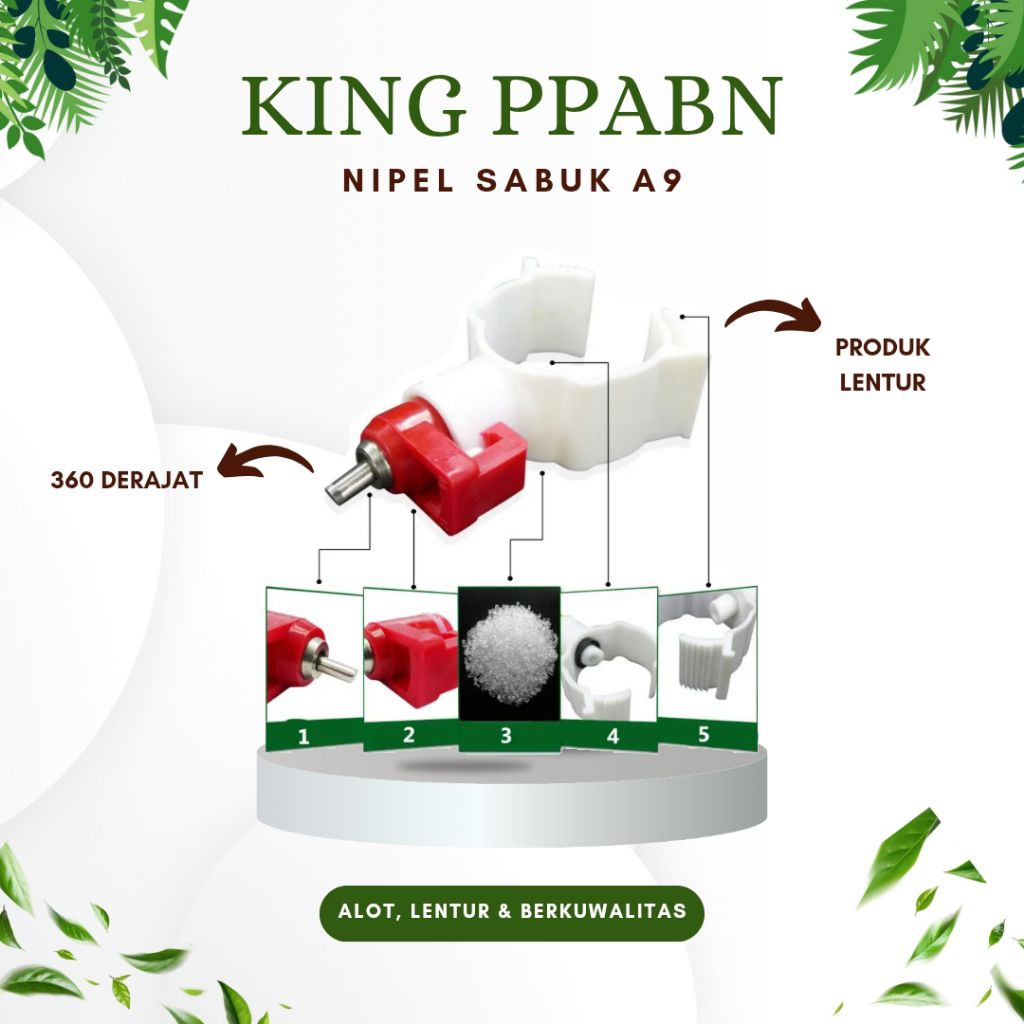 nipple Nipel Sabuk multi fungsi A9 / alat minum otomatis ayam / Paralon Bulat KING PPABN