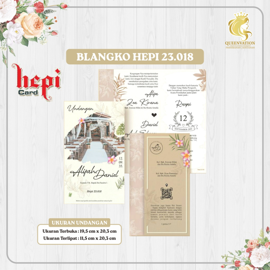 Undangan Pernikahan / Khitanan / Aqiqah Blangko Hepi 23.018 - 23.022
