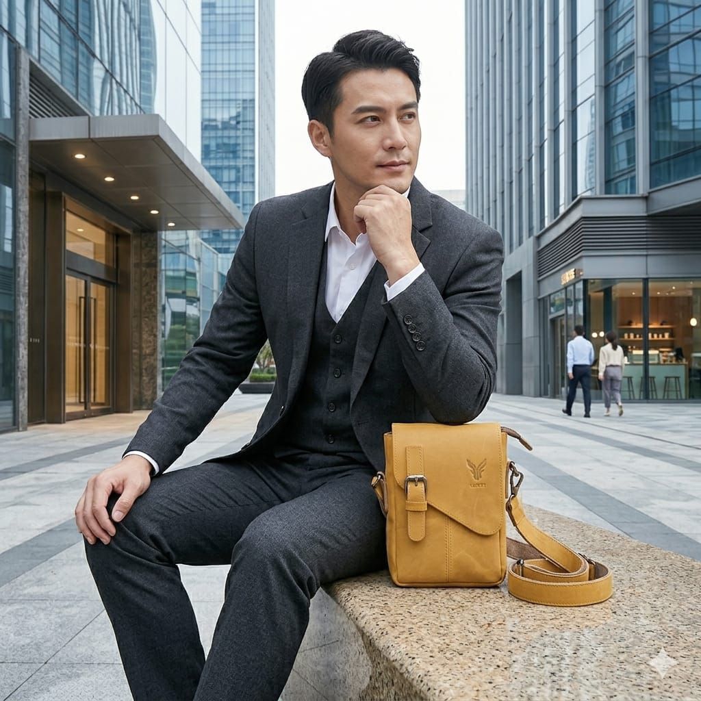 Tas Selempang Hp Pria Kulit Asli