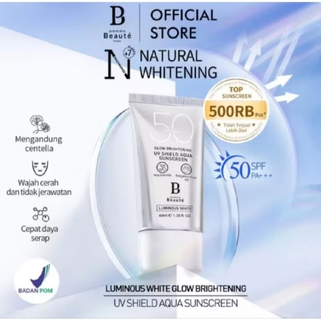 [NEW] PREMIERE BEAUTE UV SHIELD AQUA SUNSCREEN LUMINOUS WHITE SPF 50 PA+++ 40mL