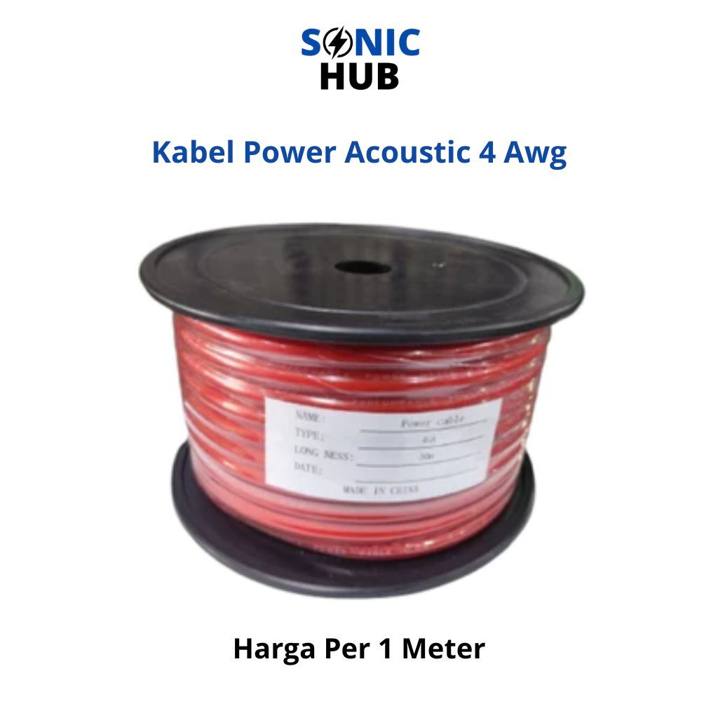 Kabel Power Mobil Kabel Grounding Kabel Aki Accu Acoustic 4 Awg (Harga Per Meter)