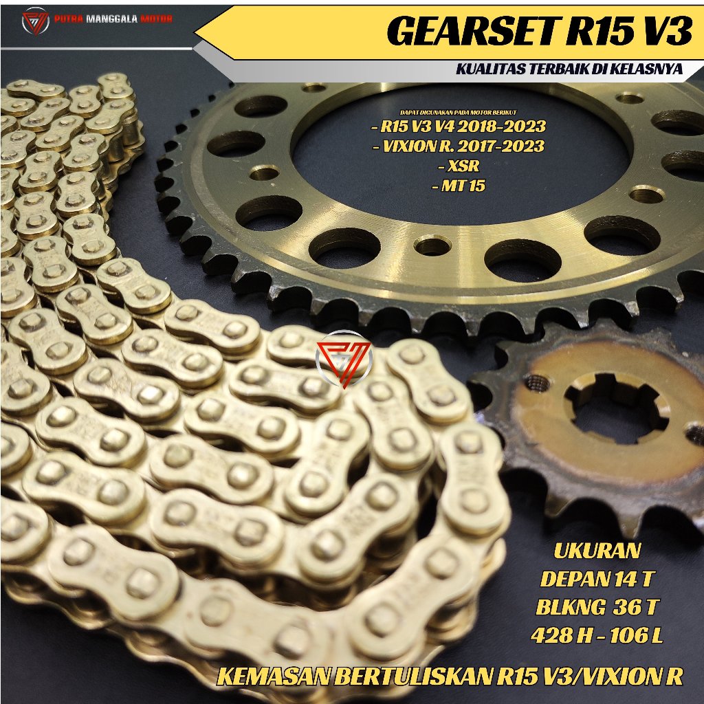 Gear gir set paket R15 V3 gearset R15 v3 Vixion R xsr MT15 gear Vixion R gear MT15 gear Xsr