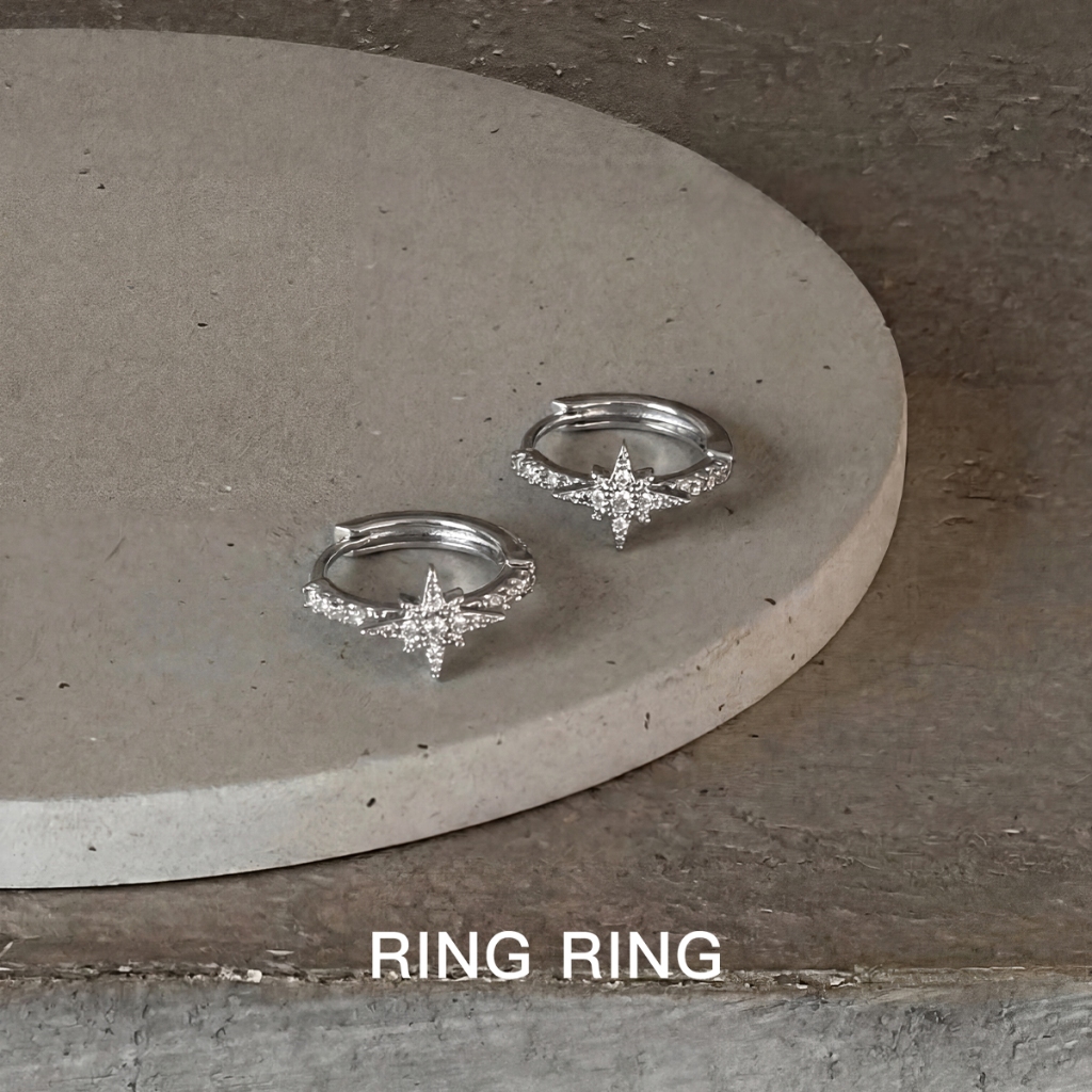 Anting Anting Titanium Bintang Berlian Pria Anti Karat Aksesori Keren