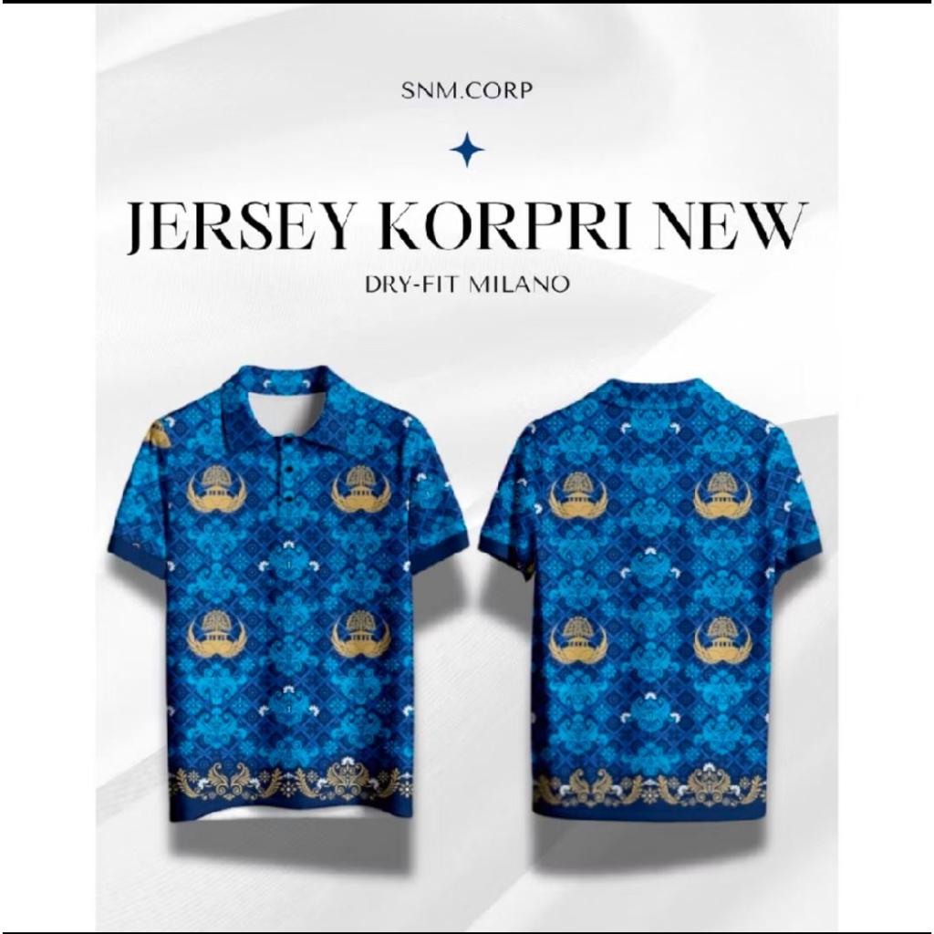 Kaos Jersey Full Print PGRI KORPRI Lengan Pendek Panjang Oblong Berkerah Unisex Premium Kaos Jersey 