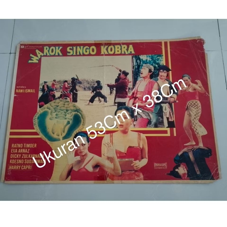 Poster Bioskop Lobby Card Bioskop Poster Bioskop Film Indonesia Warok Singo Kobra Original