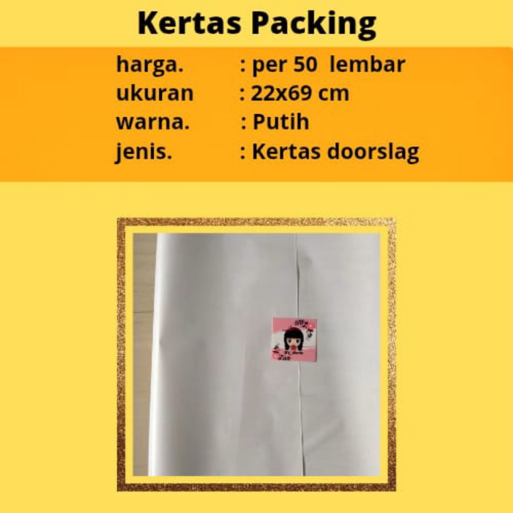 KERTAS PACKING SURABAYA 50 pcs (22*69 cm) kertas doorslag wrapping paper kertas duslak kertas wrap k