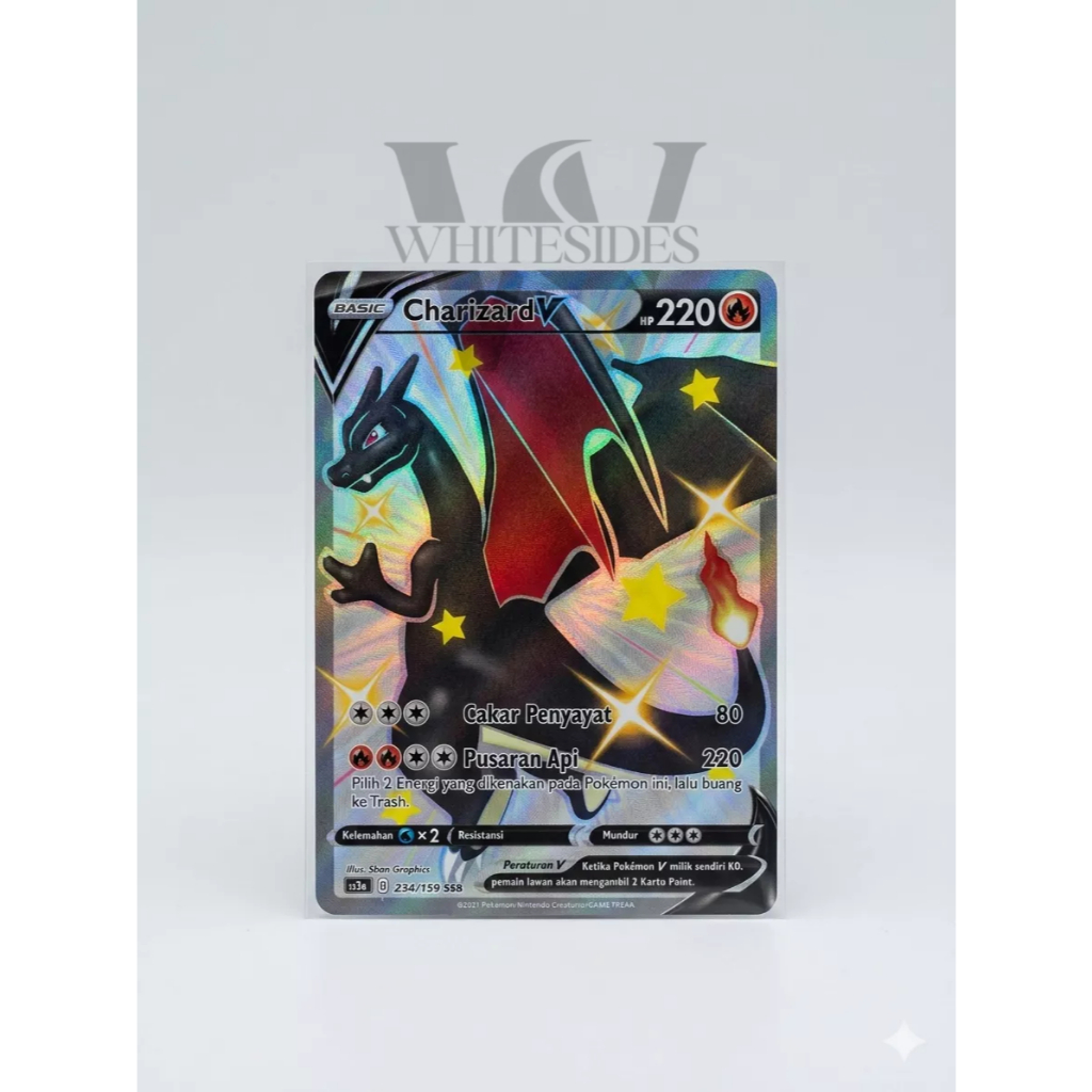 Charizard V Shiny - SC3A 2021 Pedang & Perisai Koleksi VMax Set A Berkilau Pokemon Snorlax Psyduck V