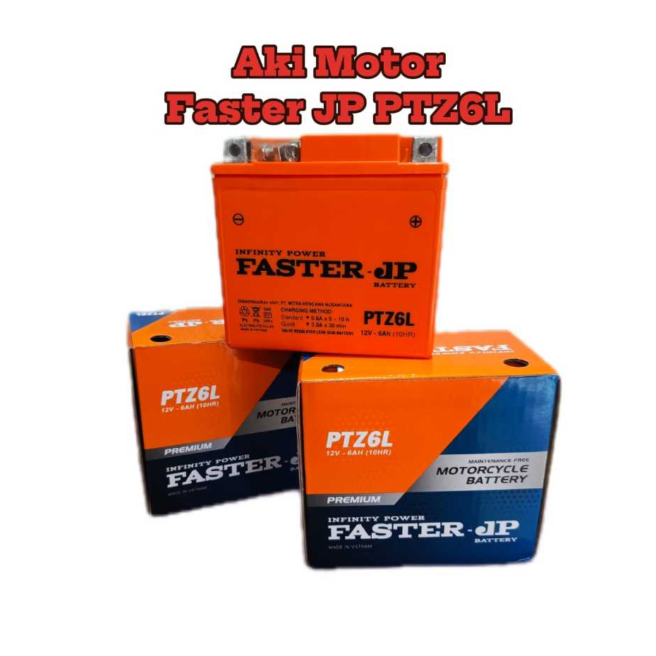 AKI Motor FASTER JP High Performa PTZ6L/gtz6v 6AH AKI kering Untuk motor HONDA PCX