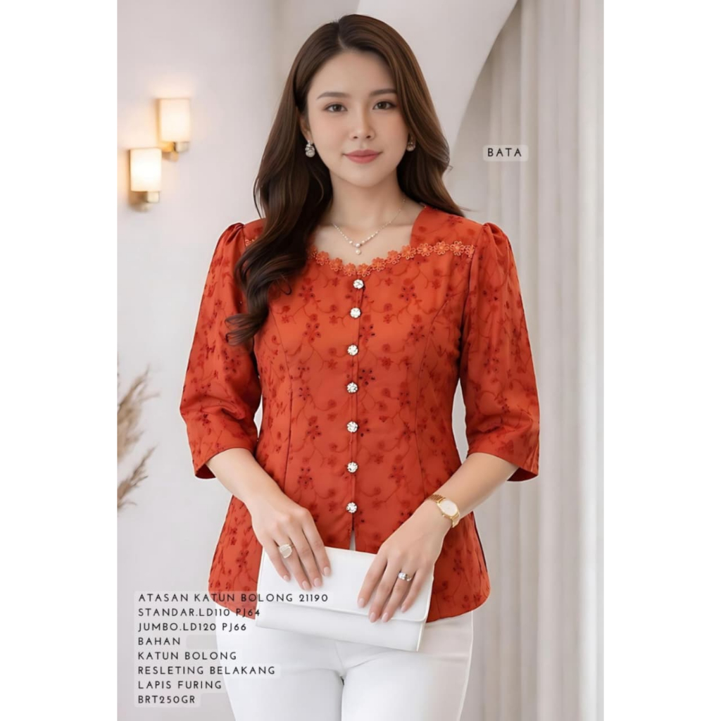 ATASAN WANITA DEWASA 21190 BAHAN KATUN BOLONG TERSEDIA UKURAN STANDAR DAN JUMBO