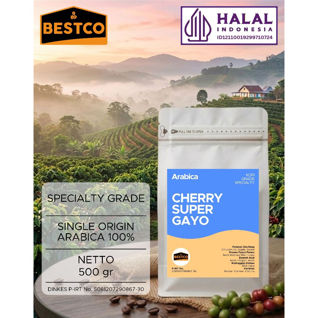 Kopi Bestco Specialty Arabica Cherry Super Gayo 500 gr