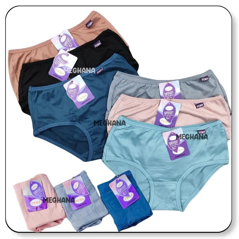 PAKET 3, 6 & 12 PCS CD Wanita Fema art 313/318 Celana dalam Fema grosir/Celana dalam wanita merk FEM