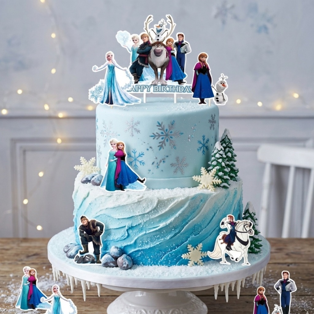 Cake Topper Kertas Happy Birthday Frozen